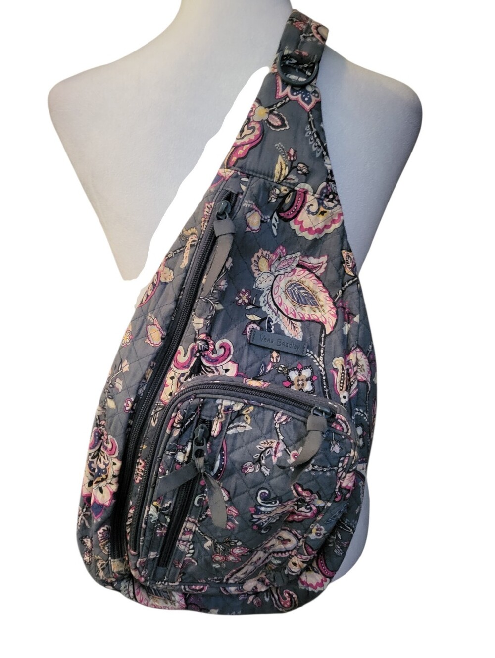 Vera Bradley Paisley Crossbody Sling Gray